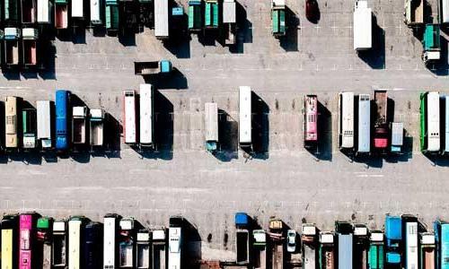 Large trucks parked